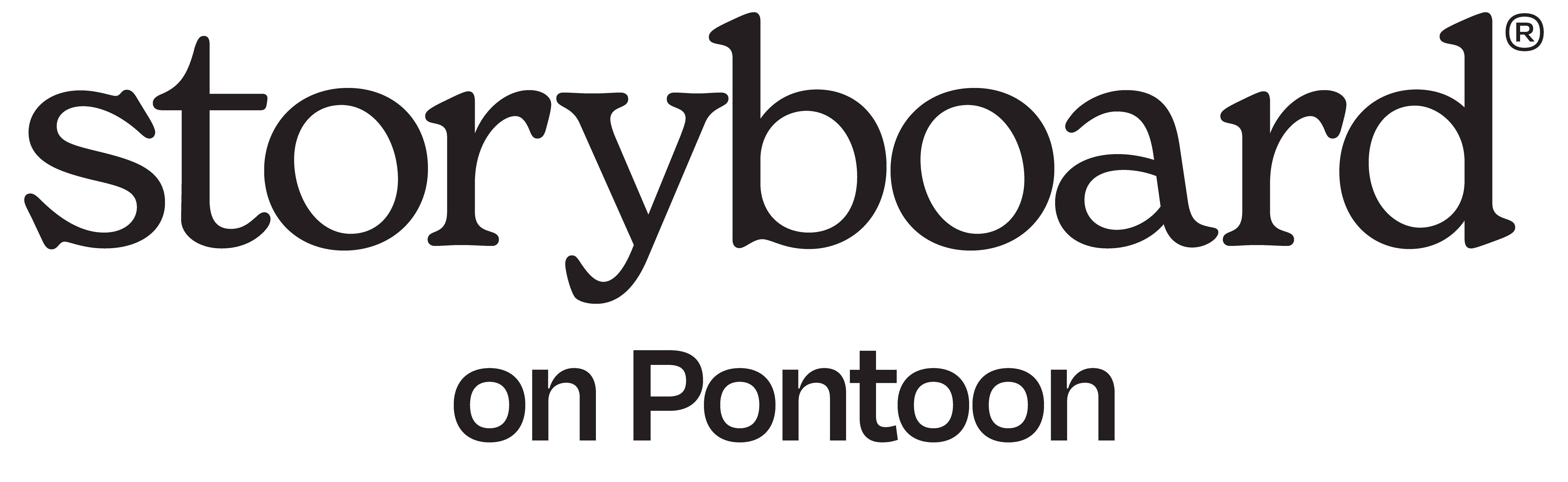 a green background with the words ``storyboard on pontoon